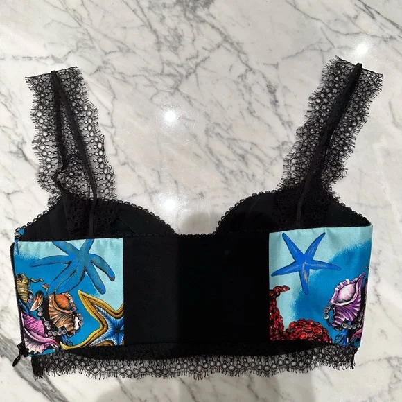 Versace Trésor De La Mer Print Bralette Top - Picture 7 of 10